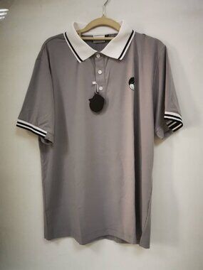 Malbon Men Summer New Golf Polo Shirt Short Sleeve Lapel Casual Sports Top